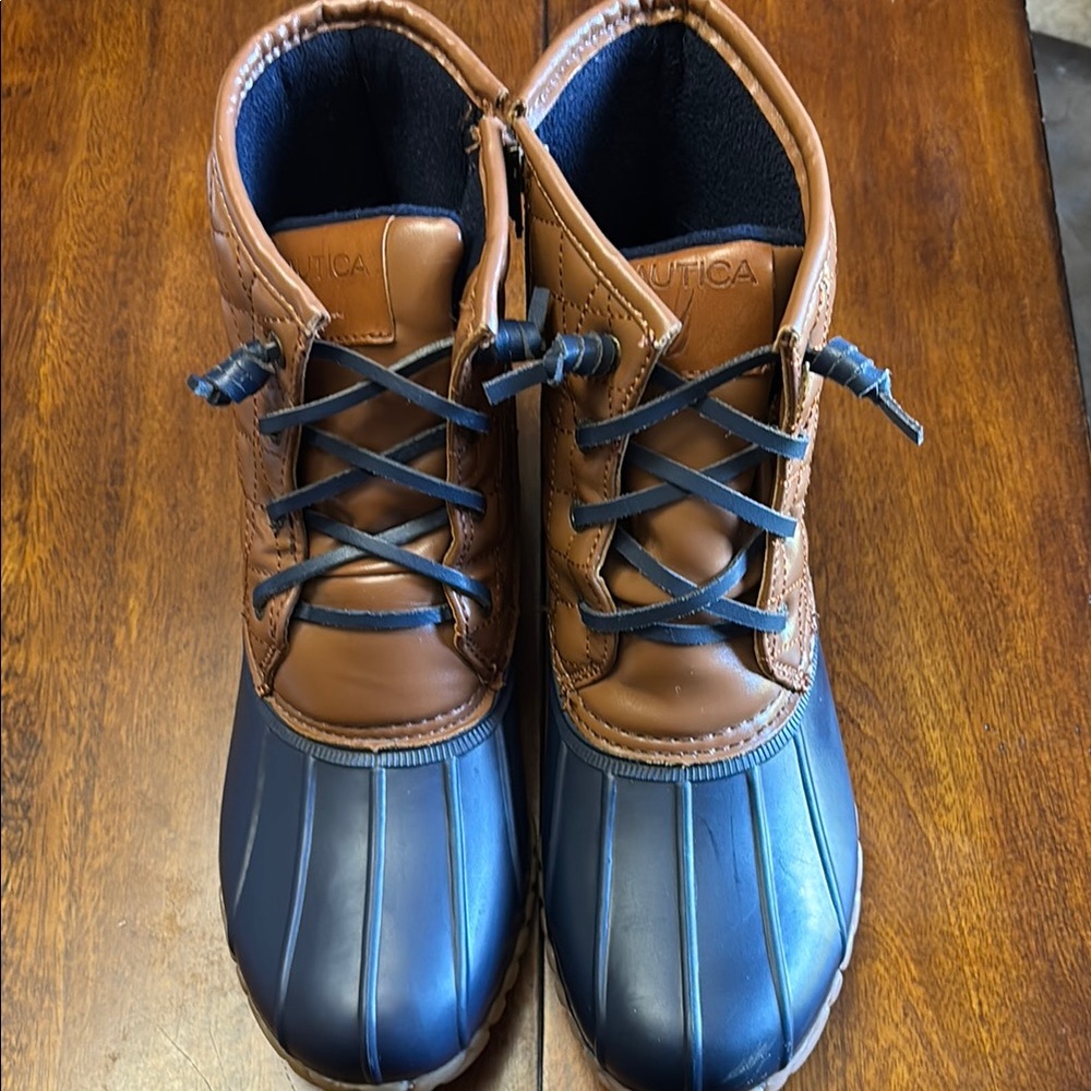 Nautica Brown and Navy Duck Boots